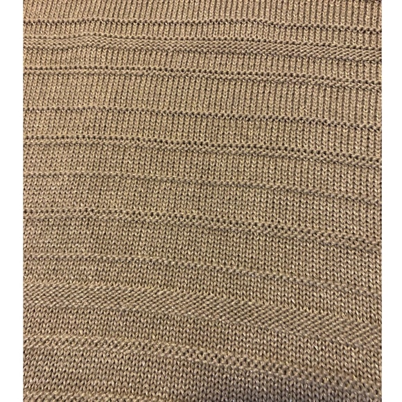 Charter Club vintage cream and gold sequins V-neck ribbed sweater EUC - Picture 7 of 7